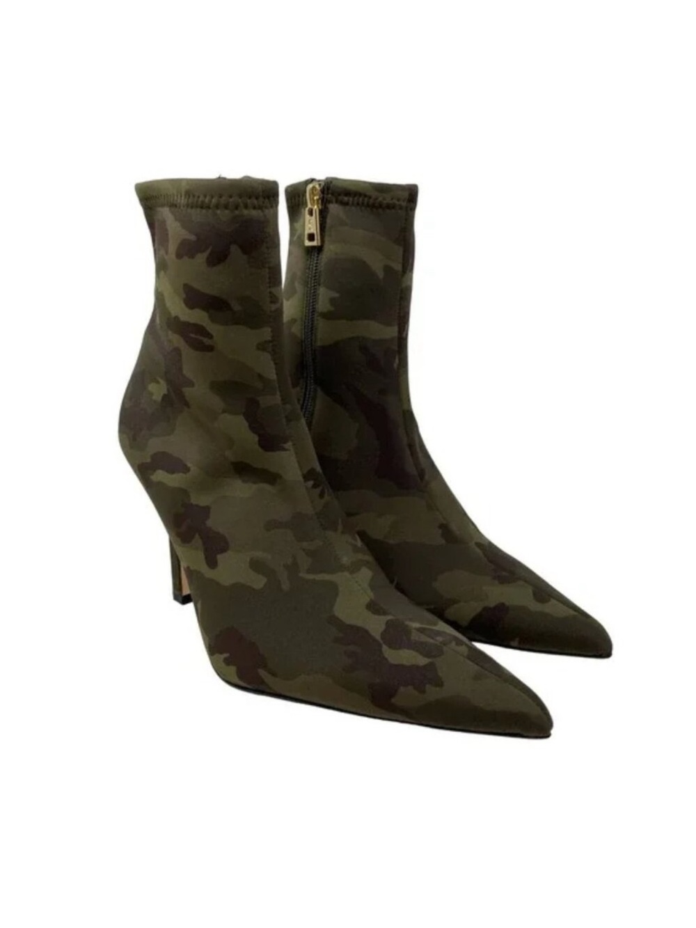 Good American High Kickstand Bootie Size 10.5 Camo Neoprene